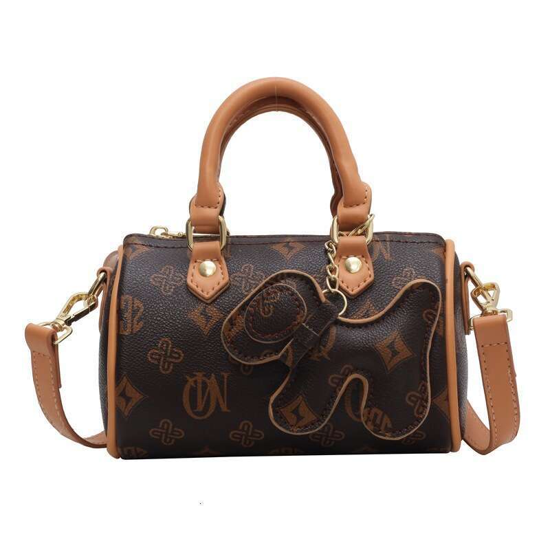 lfashion Style Cartoon Print Handheld Pillow for Women, Vintage Single Shoulder Boston Bag, 2026 New High-end Crossbody Bag