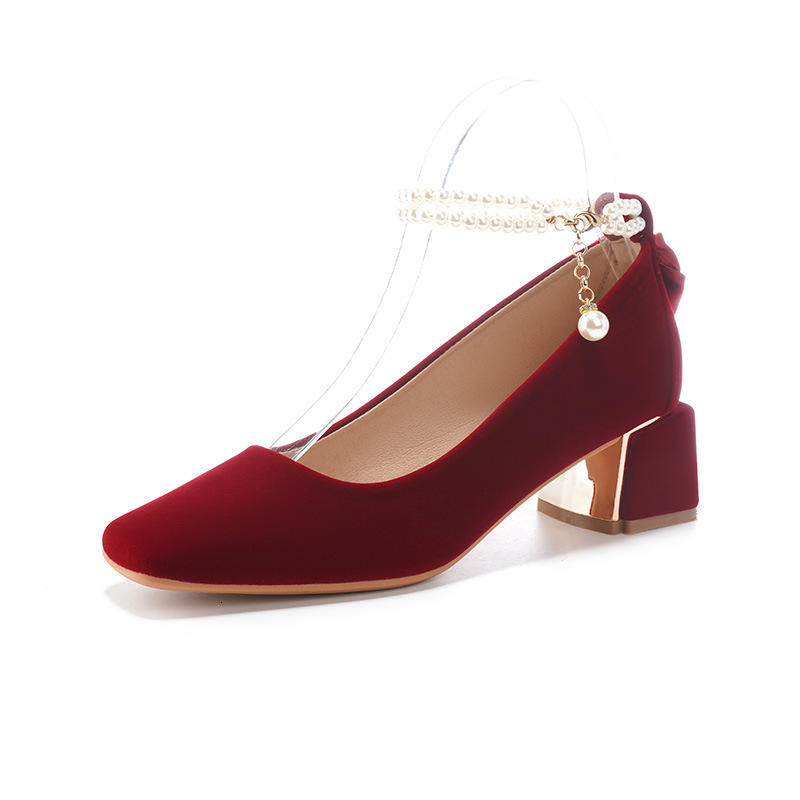 STAOXINDIKE 2025 New Designer High Heel Mid Kitten Heel Stiletto Synthetic Fabric Red Black Strap Evening Formal True to Size Luxury Budget Heeled Sho
