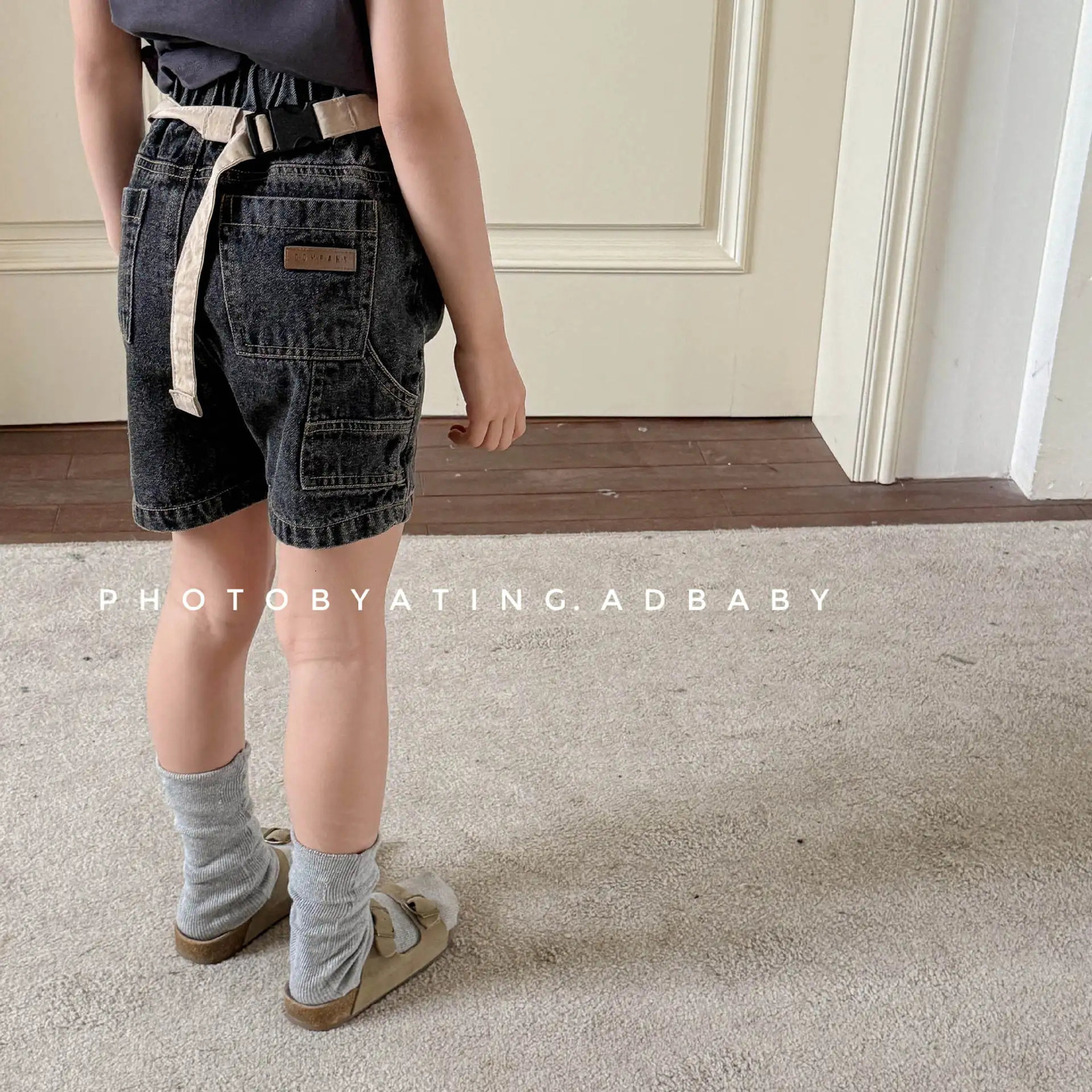 Summer Girls Denim Shorts Solid Color Boys Jeans For Children Clothes Fashion Kids Baby Casual Pants 260311