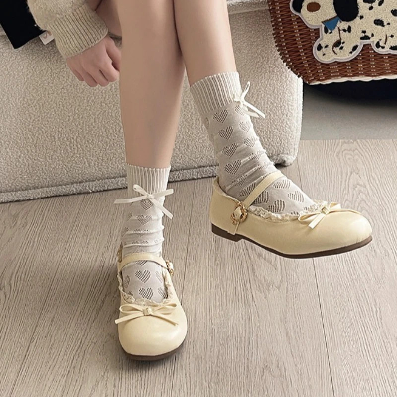 2026 Spring Cute Women Flats Round Toe Ladies Casual Ballet Shoes Comfort Soft Leather Dress ballerinas Shoes 260227