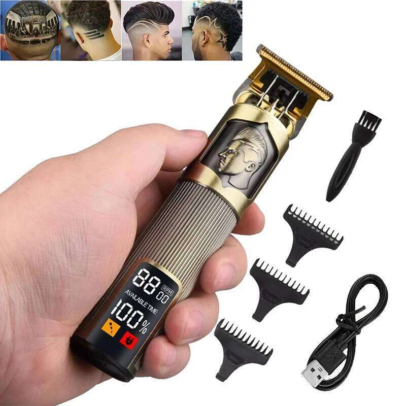 T9 Professional Electric Clipper for Men Rechargeable Cutting Machine Barber Shaver Haircut Remover Hair Trimmer C260312