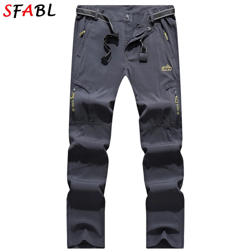 SFABL 5XL Summer Quick Dry Hiking Pants Men Stretch Waterproof Tactical Pants Zipper Pockets Trousers Lightweight Fishing Pants 260311