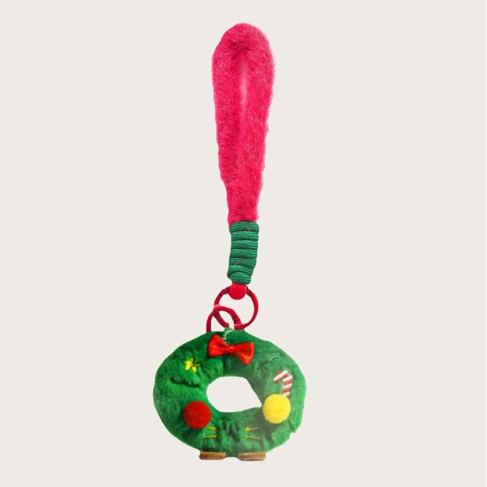 Christmas tree kitten plush toy bag pendant keychain cross-border cute gingerbread man decoration for girls' bags
