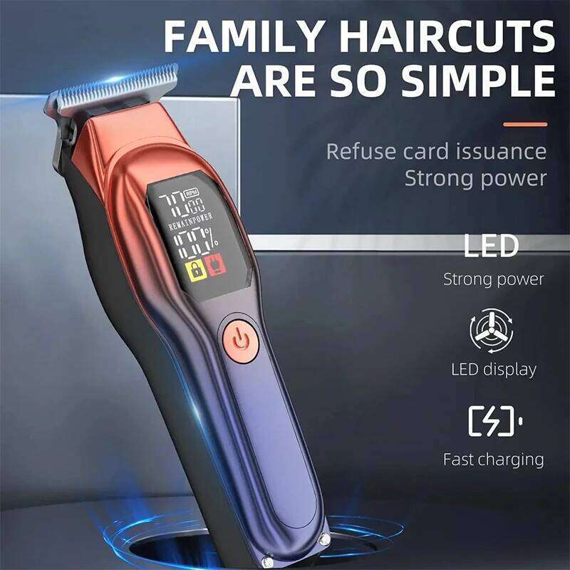 Rechargeable Professional Digital Display Low Noise Clippers with Auxiliary Light Hair Trimmer Kit C260312