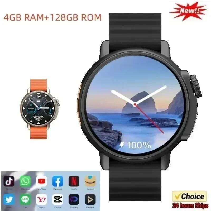 X800 4G Smartwatch for Men Women: 360° Rotatable 200W Camera, GPS, WiFi, 4GB+128GB, Heart Rate Monitor