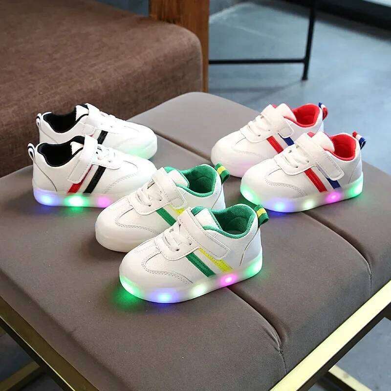 Children Led Boys Girls Lighted Casual Glowing For Kid Sneakers With Sole Running Shoes Luminous H260312