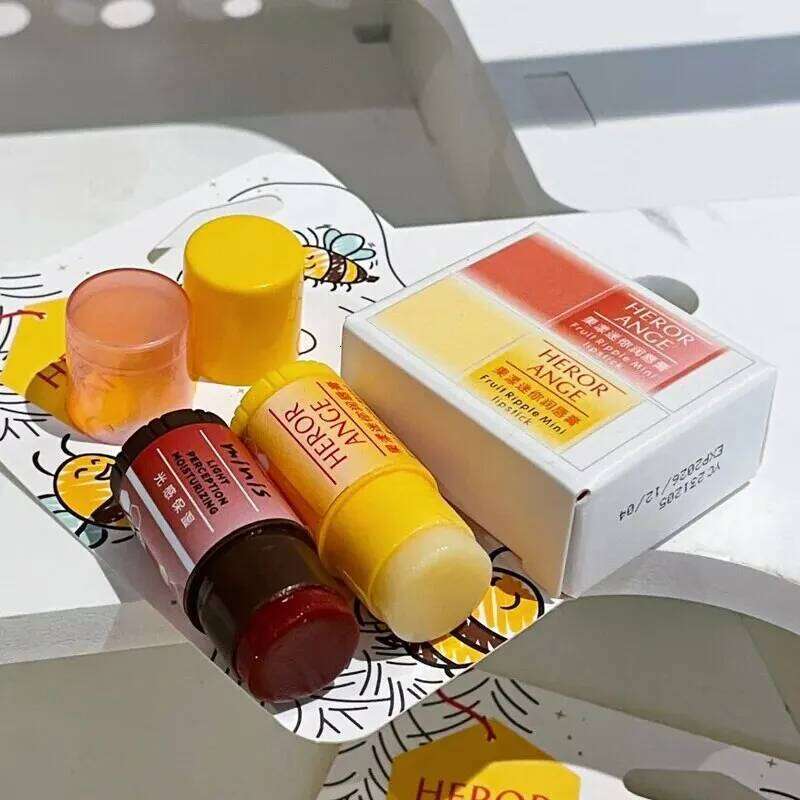 HERORANGE HR603 Fruit Mini Balm Two Pack Set Lipstick Moisturizing Autumn and Winter Lip Mask Anti-Drying W260311