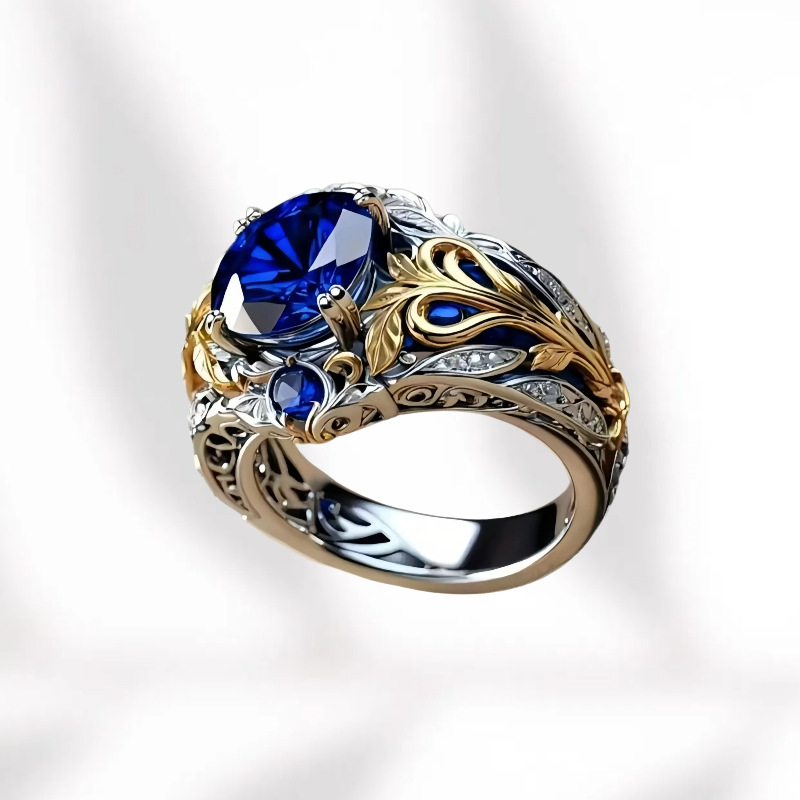 Designer vintage sapphire-encrusted ring