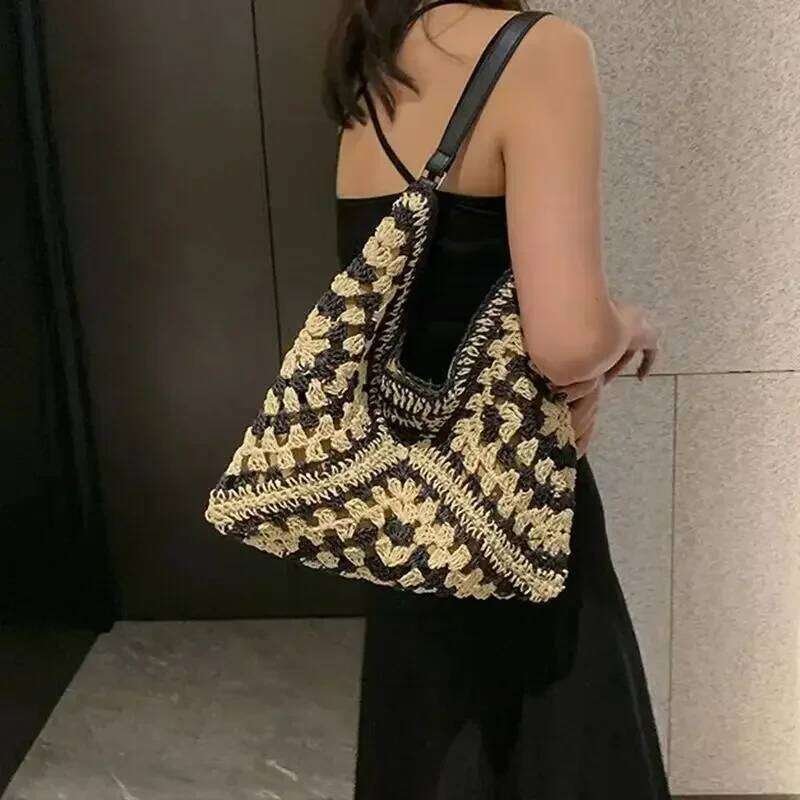 Popular Women S Woven Straw Shoulder Bag Medium Size Handbag With Handle For Vacation Tote Large Capacity Beach Bags XIU LAI SI