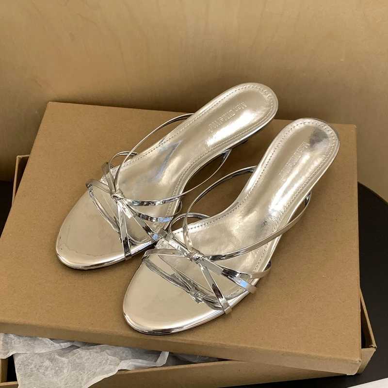 SUOJIALUN 2025 Summer New Women Slipper Fashion Narrow Band Ladiae Elegant Slides Thin Low Heel Outdoor Dress Sandals Shoe K260312