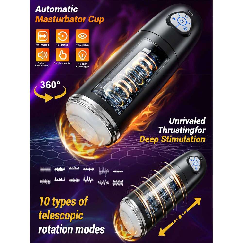 Automatic Male Masturbator, Doll Toy For Men with 10 Rotating& Thrusting, Penis Pump Adult Toys, Onahole Mens, Sex toys Z260311
