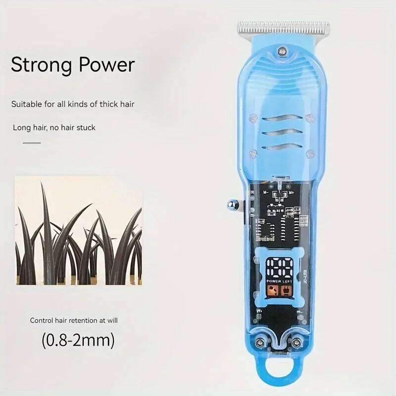 Professional Transparent Body Electric Clipper Men USB Rechargeable Trimmer Hair Cutting Machine Holiday Gift for Him C260312