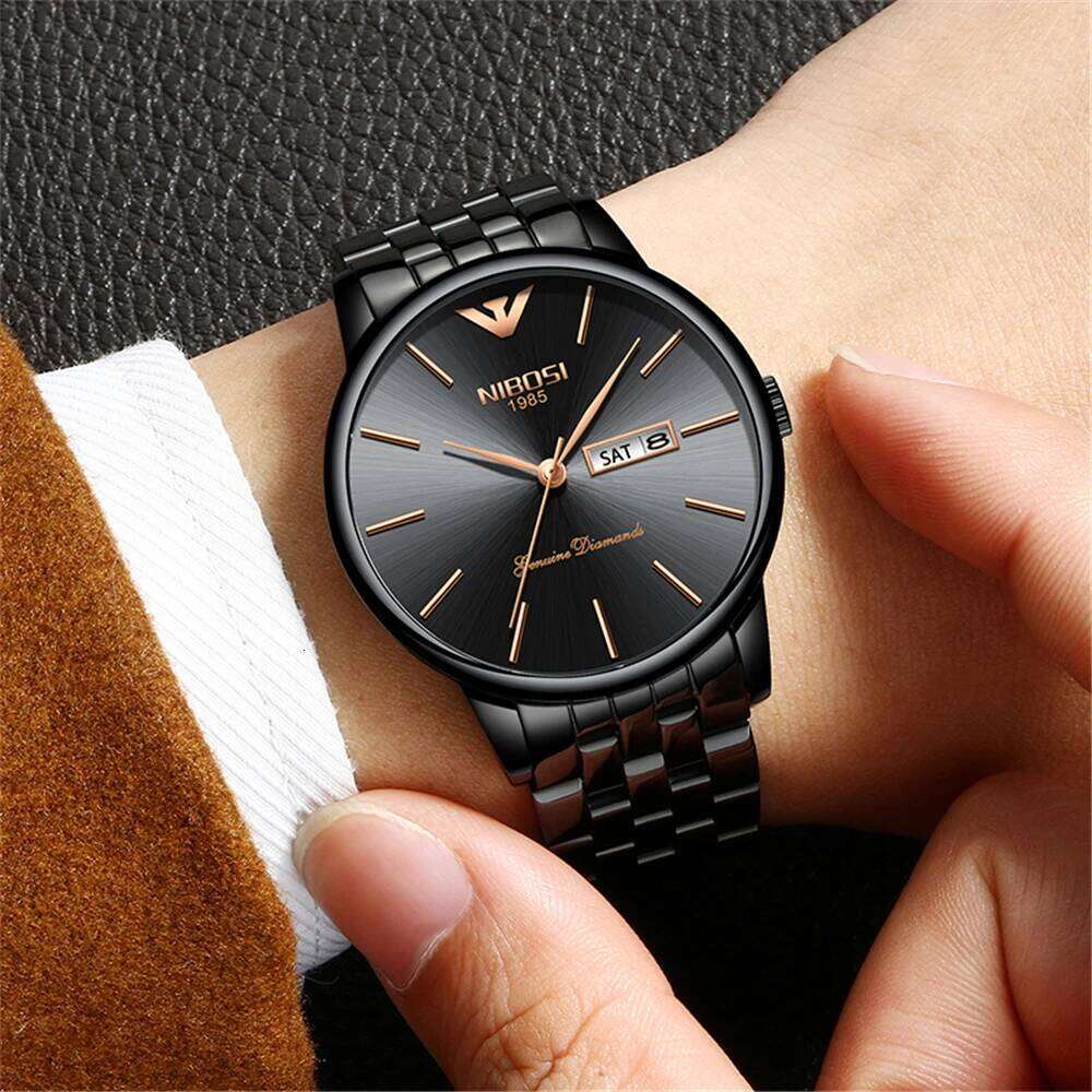 NIBOSI Analog Quartz Stainless Steel Military Watches for Men Top Brand Luxury Waterproof Date Wrist Watch Reloj