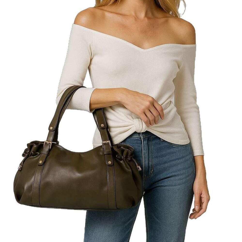 Women S Retro Handbag Autumn Winter Soft Leather Wrinkled Tote Cross Border Large Capacity Shoulder Bag