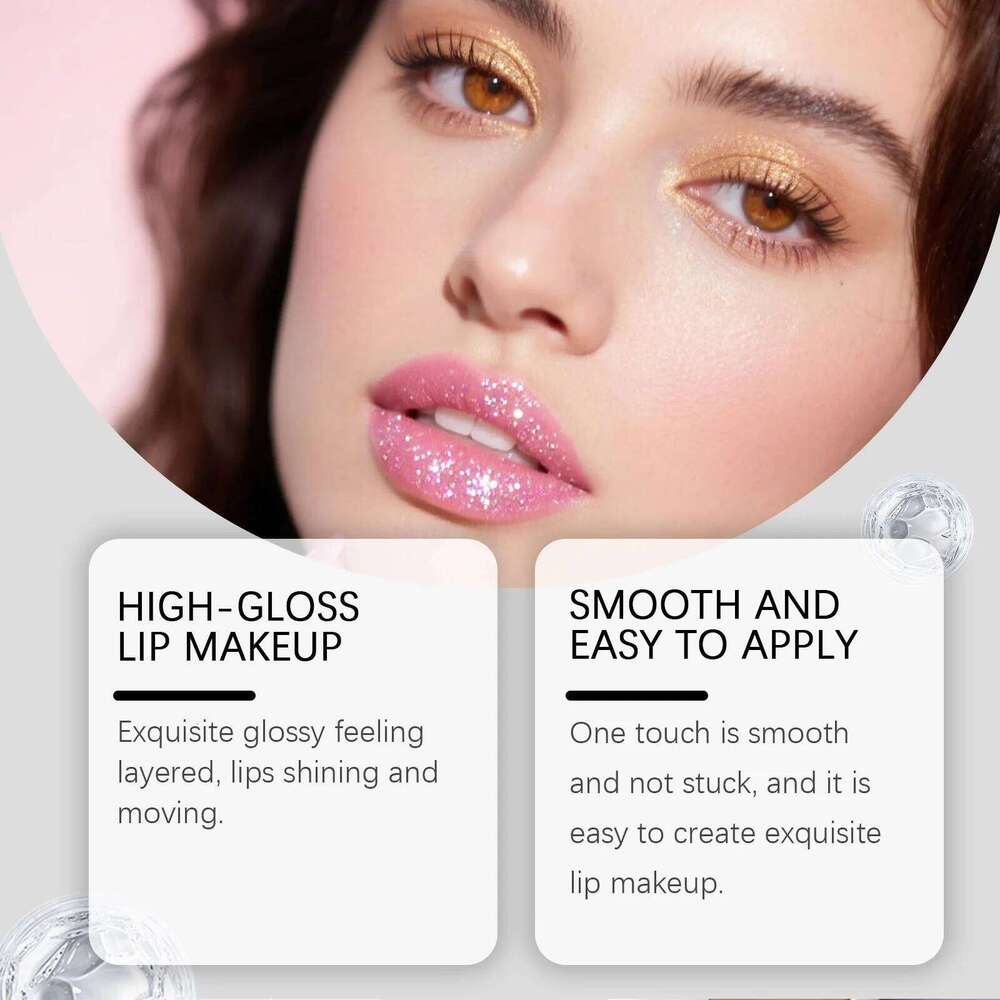 3 Colors Glitter Lipstick Diamond Lip Gloss Waterproof Long Lasting Sexy Pearlescent Lipgloss Christmas Stage Makeup Cosmetic W260311