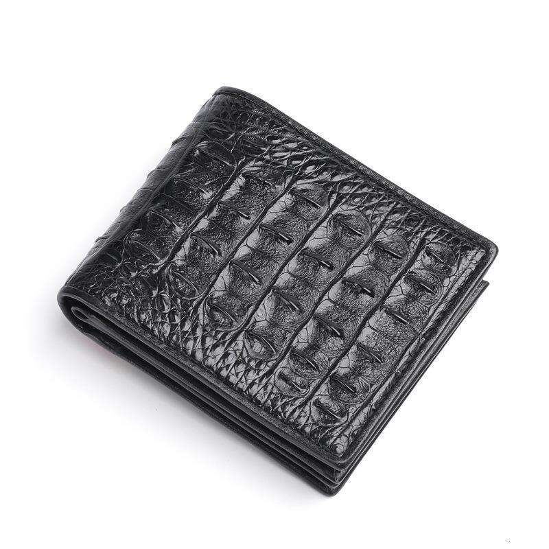 Crocodile Back Bone Clip Bag Genuine Leather Coin Purse Short Wallet Men's Business Casual Card Holder Dropshipping high quality designer bags