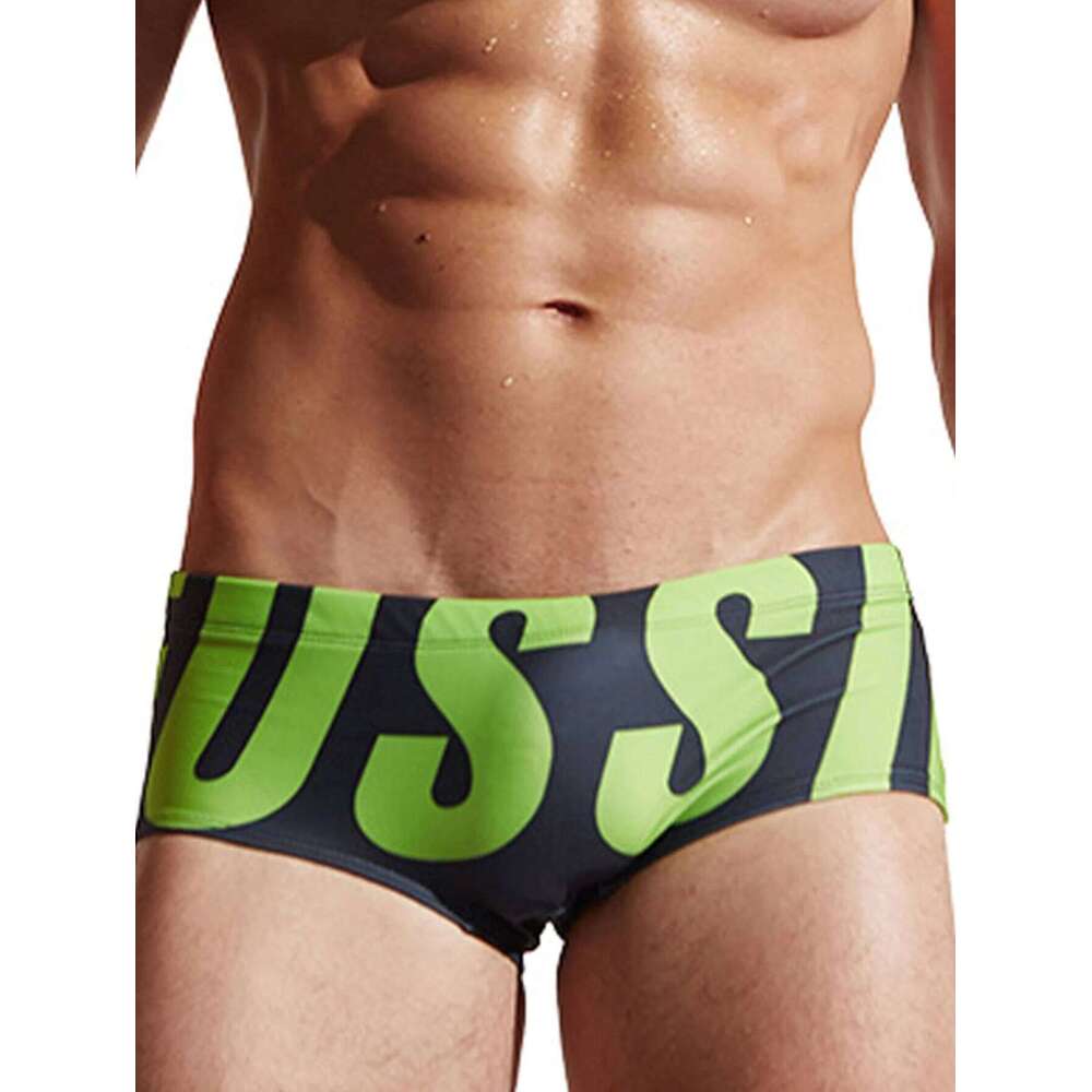 Men's letter quick drying drawstring triangle underwear, men's swimwear, summer beach swimming shorts Z260312