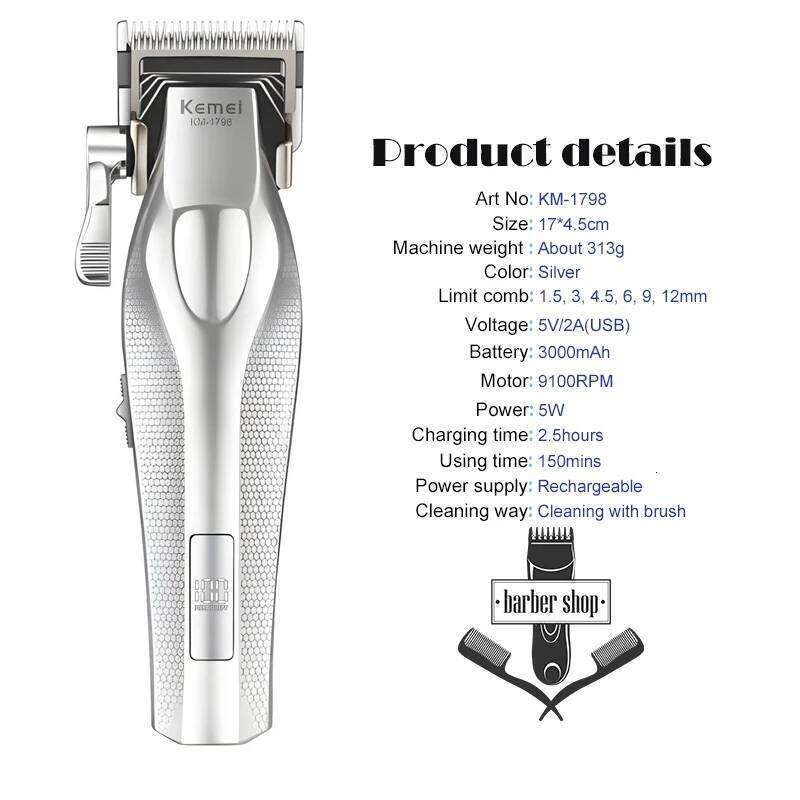 Kemei KM-3023-702 Baber Professional Clipper Cutting Machine With Charging Base For Electric Hair Trimmer Men Gift C260312