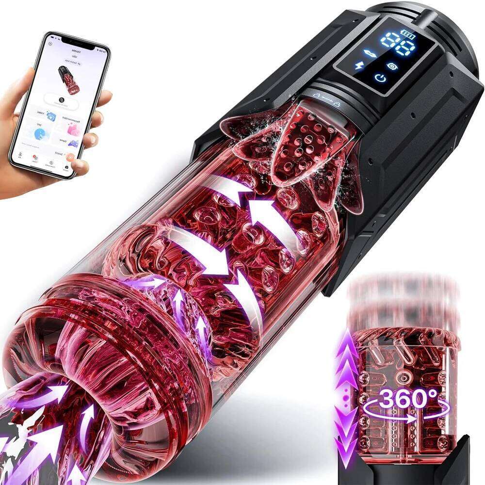 Male for Men with Upgrade Vacuum Pump & 7 Thrusting Rotating Vibrating Sucking Licking LCD Adult Mens Sex Toys Z260312