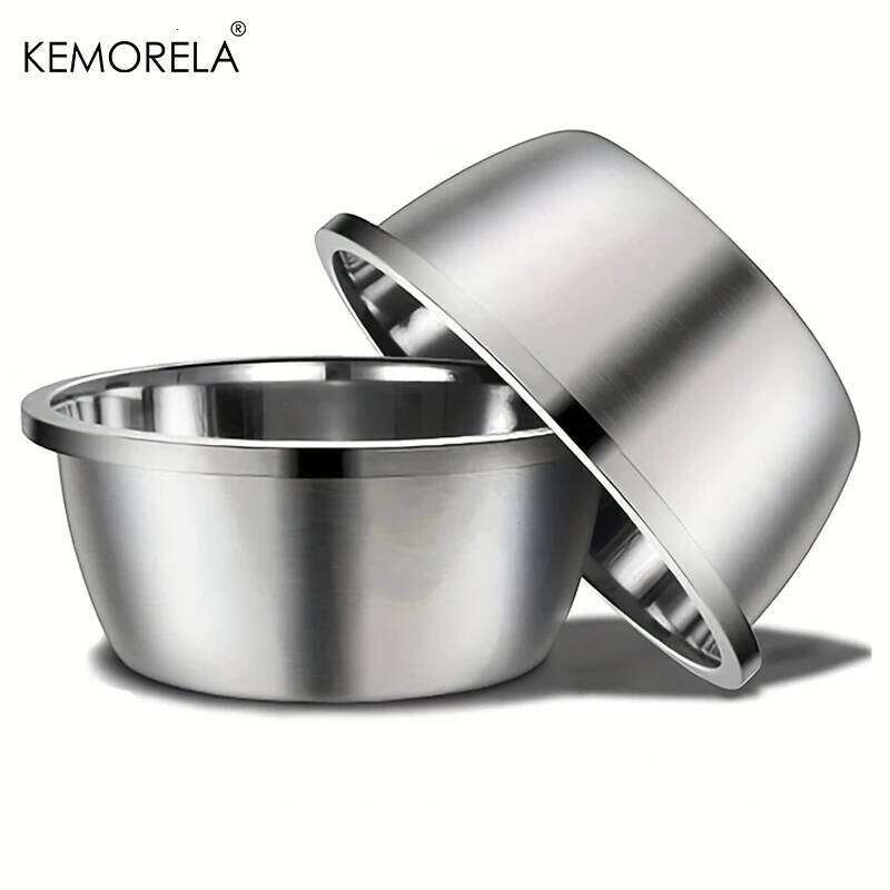 Premium Stainless Steel Dog Bowl Thick Smooth Metal Food And Water Dish Available In 4 Sizes For Medium To Large Dogs 26Y0312