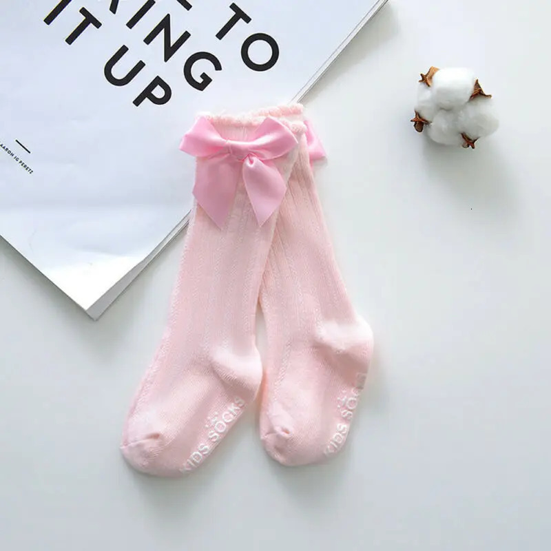 Baby Summer Clothing Kids Toddlers Girls Big Bow Knee High Long Soft Cotton Lace Socks Bowknot 100 260311