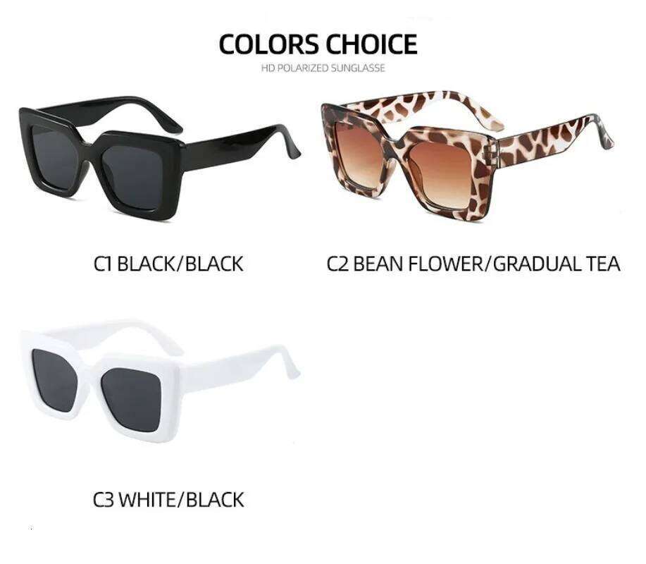 New Fashion Square Women Luxury Sunglasses Retro Designer Men Trending Leopard Blue Green Sun Shades Uv400 Glasses