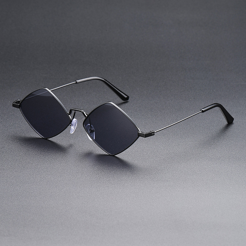 Foreign Trade New Retro Diamond-Shaped Men Trendy Personality Metal Irregular Sunglasses for Women