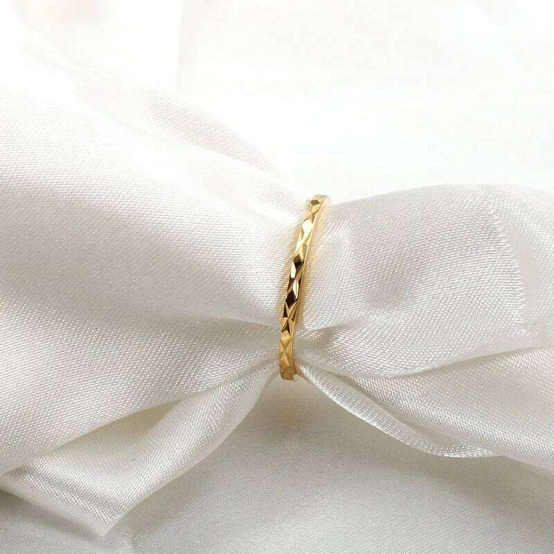 1mm thin stainless Steel Stacked Wedding ring for women girls gift H260312