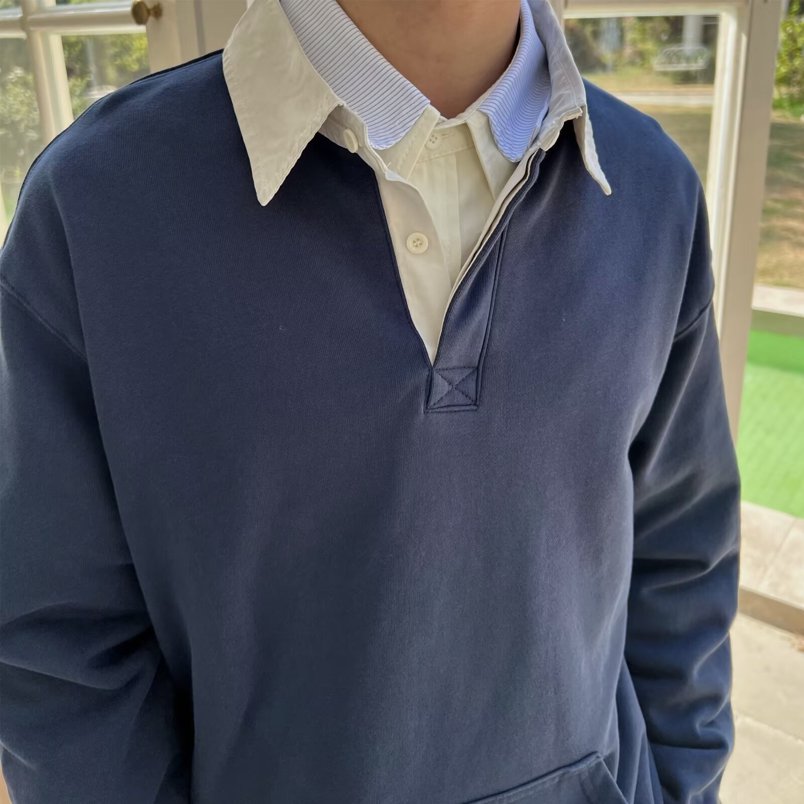Men's POLO Collar Long Sleeve Sweatshirt Autumn Loose Fit Versatile Trendy Casual Spring And Designer Hoodie Autumn New Jacket