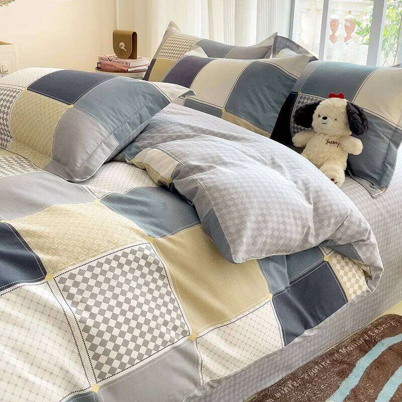 2024 Hot Japanese Style 100% Bedding Printed Four Piece Pure Cotton Bed Sheet Set Duvet Cover Queen King Size H260312