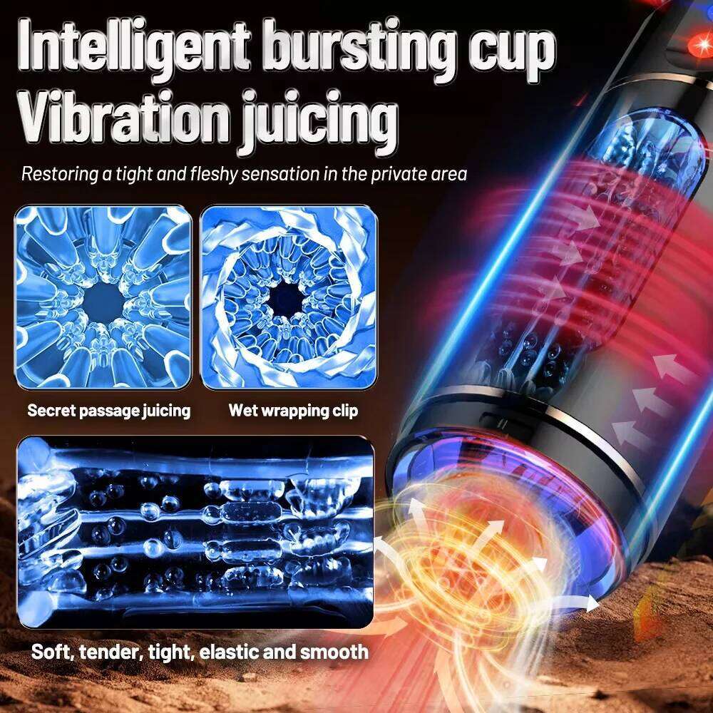 Intelligent Voice Automatic Male Masturbator 10 Speed Vibration Blowjob Machine Cup Sex Toys Adult for Men Masturbate Supplies Z260312