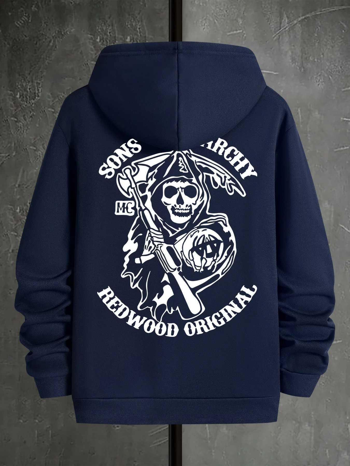 2025 Stylish Cool Skull Print Men Women Hooded Sweatshirt Autumn Winter Daily Outdoor Vacation Fitness Casual Warm Sportswear M260312