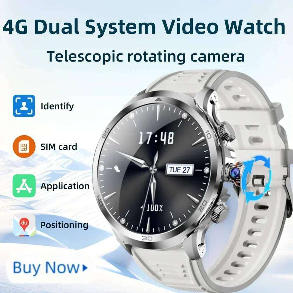 H19 4G LTE Smart Watch: 32GB+256GB, 900W Rotating Camera, GPS, WiFi, Google Play Store Support, Android Wearable
