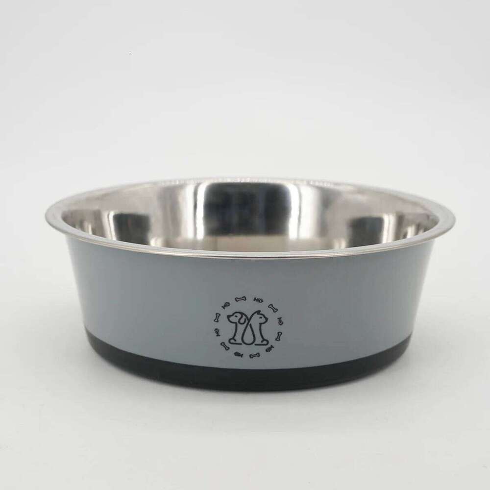 1PC Stainless Steel Dog Food Cat Anti-tip Non-slip Pet Bowl 26Y0312