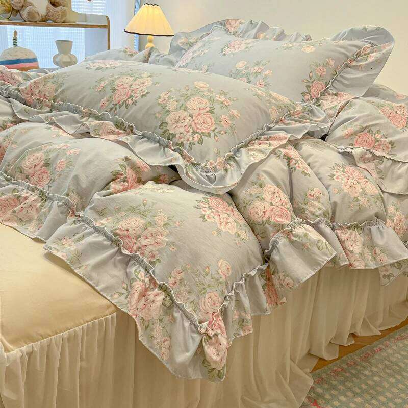 Fresh Botanical Floral Bedding Set for Kids and Adults, Leaves, Flower Duvet Cover, Pillowcases, Soft Washed Cotton, Home Textil H260312