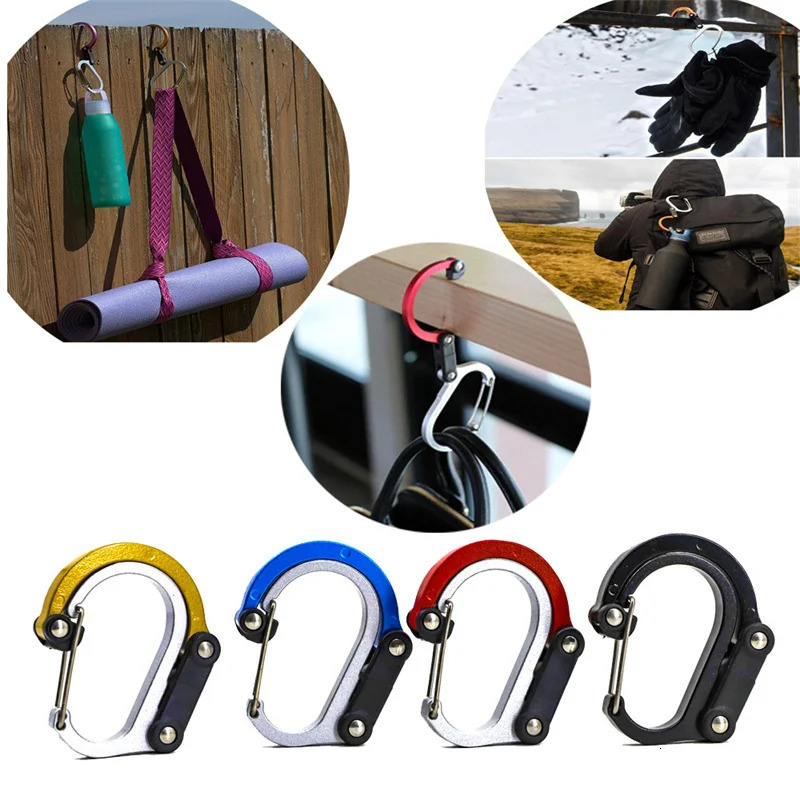 Camping Hybrid Gear Clip Carabiner Rotating Hook NonLocking Strong Clips for Fishing Hiking Travel Backpack 260228