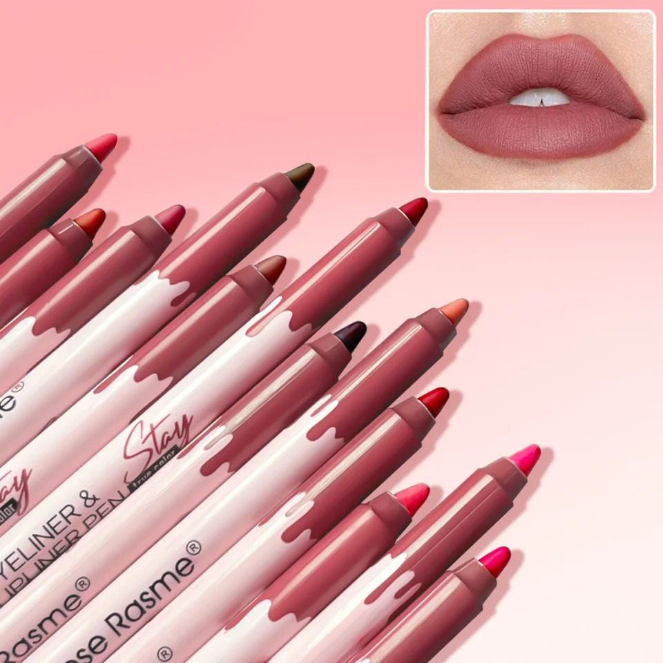 12 Colors Lip Liner Set Matte Dewy Finish Long Lasting Waterproof Smudge Proof Lip Liner Set Makeup Gift Box 260305