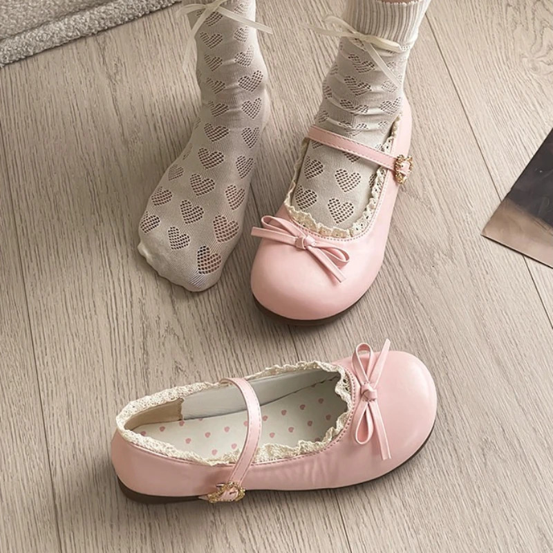 2026 Spring Cute Women Flats Round Toe Ladies Casual Ballet Shoes Comfort Soft Leather Dress ballerinas Shoes 260227