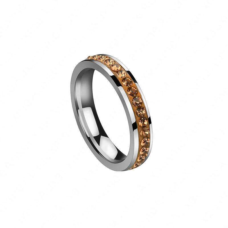 Auxauxme Titanium Steel Single Row Line Colorful Stones Wedding Women Elegant Engament Ring Gift Anniversary Jewelry H260312