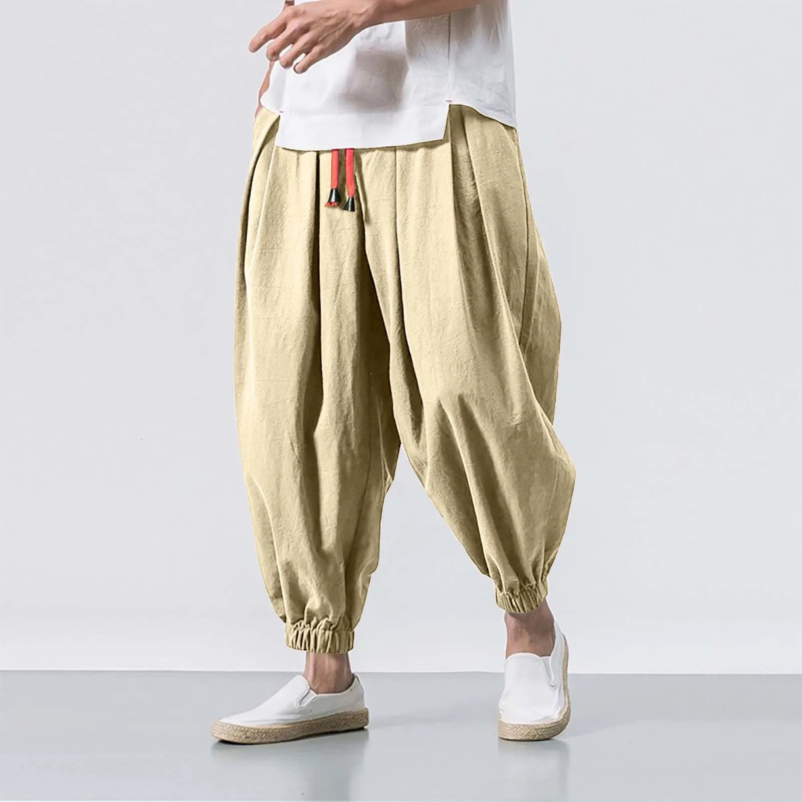 Men Loose Harem Pants Chinese Linen Overweight Sweatpants High Quality Casual Oversize Trousers Male 260311