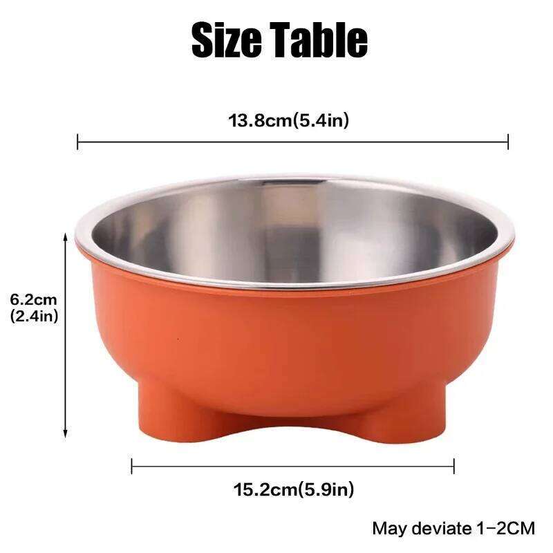 A Stainless Steel Pet Anti Slip Four-Legged Solid Color Dog Cat Bowl Easy To Clean for Indoor and Outdoor Use 26Y0312