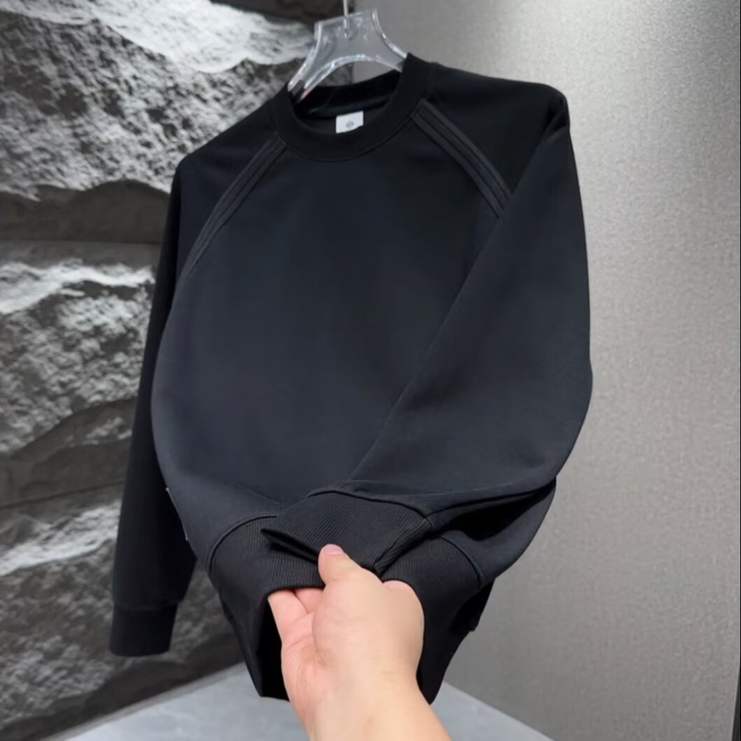 Men's Sweatshirt Autumn And Winter New Model Trendy Slim-fit Designer Hoodie Casual Pullover With Fleece Long-sleeved Base Shirt