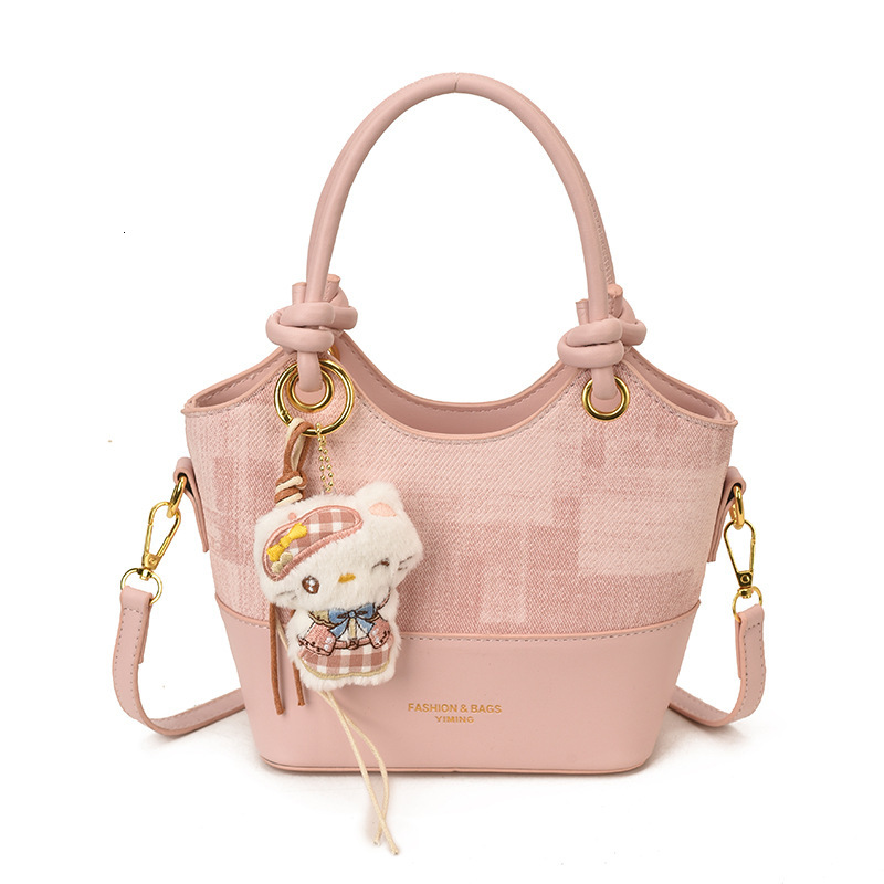 New multifunctional luxury handbag bucket bag retro fashion chic texture shoulder bag crossbody bag designer bag