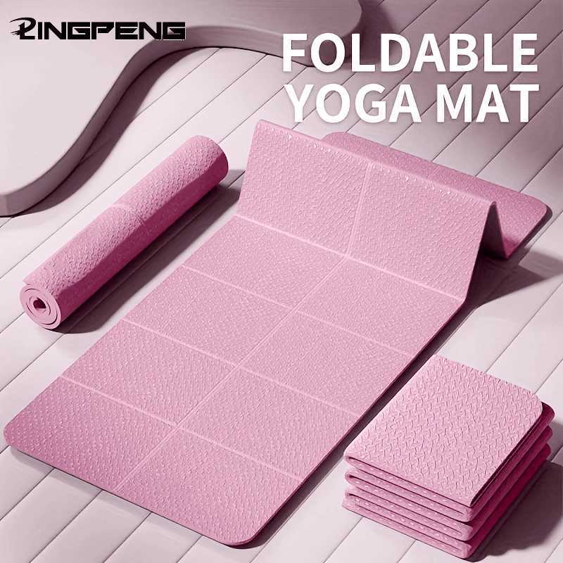 Foldable Yoga Mat TPE 61x183cm Non-Slip Portable Exercise Mat Lightweight Gym Camping Sleeping Pad Waterproof Easy Clean M260312