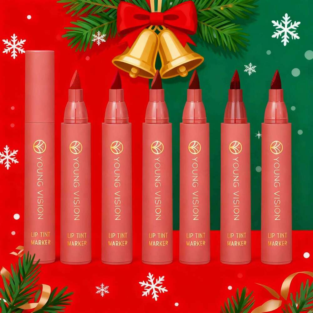 3pcs/ set Tint Marker Liquid lipstick Nude Matte Shades, Lip Liner and Stick 2-in-1, Durable waterproof Christmas gift W260311