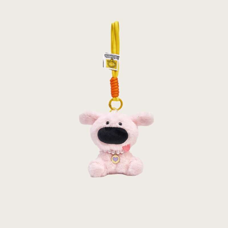 Cute Big Nose Dog Plush Cartoon Backpack Pendant Car Keychain Doll Bag Decoration Puppy