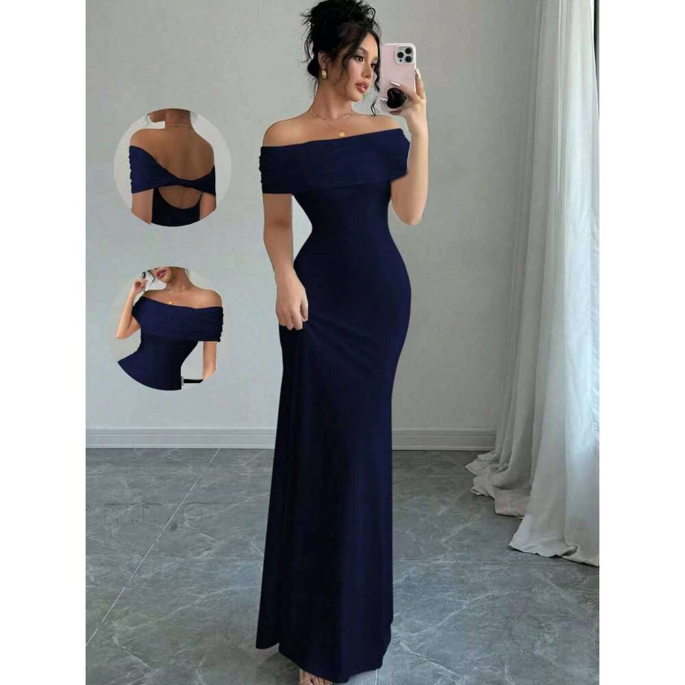 Off Shoulder Party Womens Sleeveless Sexy Bodycon Midi Dress, Elegant Bandage Cocktail Dress for Night Out C260312