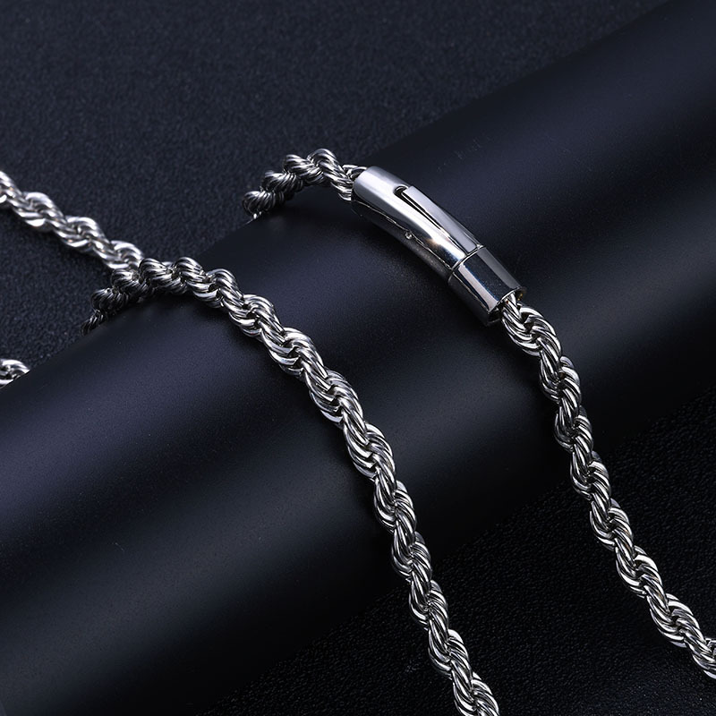 The Minimalist Design Of The Silver Rope Chain Necklace In Hip Hop Style Is Perfect For Gifting Exquisite Necklaces To Fashion Enthusiasts
