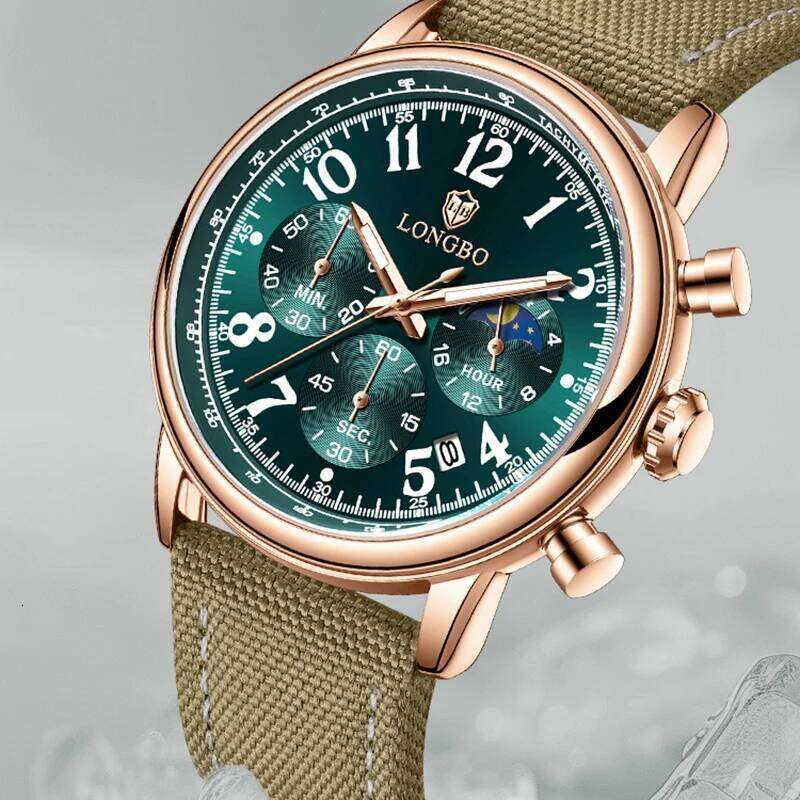 Luxury Fashion Sports Watch for Man Waterproof Luminous Calendar Chronograph Nylon Strap Men Quartz Watches relojes para hombre