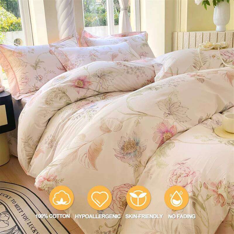 High-density 100% Cotton Bedding 3 Piece, Set 1 Duvet Cover 2 Pillowcase,Single/Double/200x200/220x240 H260312